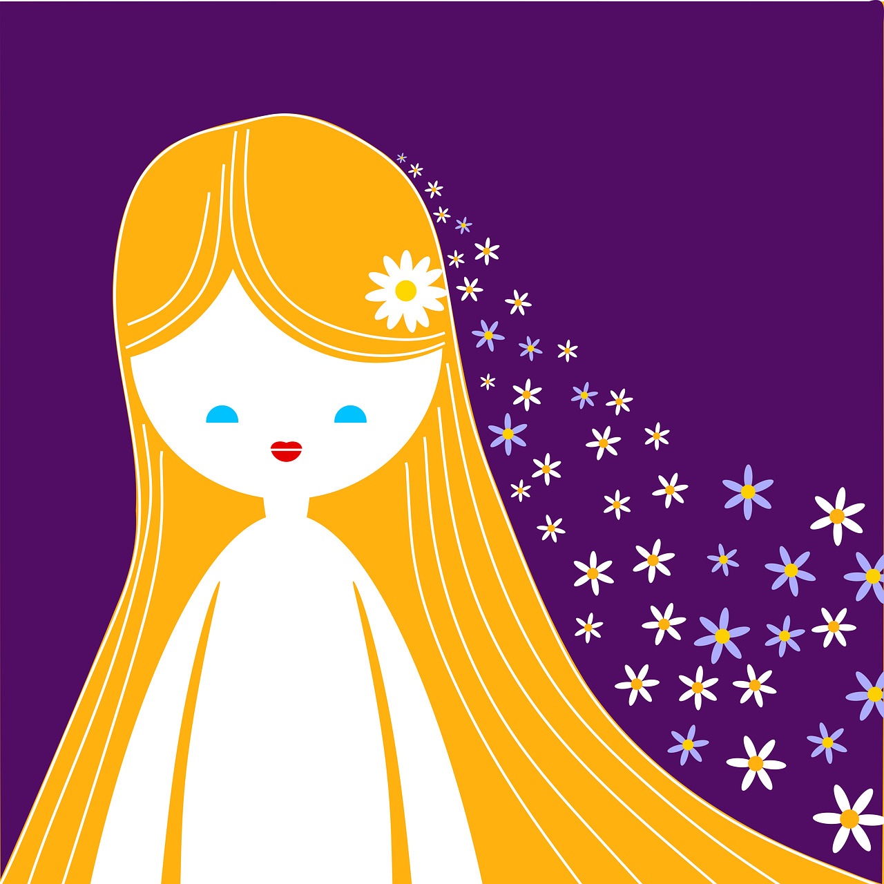 Illustration Girl Fantasy Flowers  - aalmeidah / Pixabay