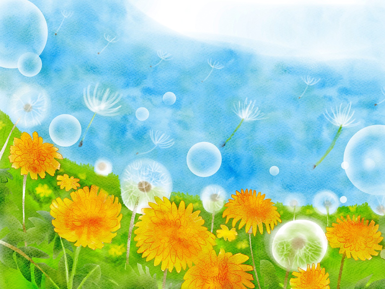 Watercolor Painting Dandelions  - 7089643 / Pixabay